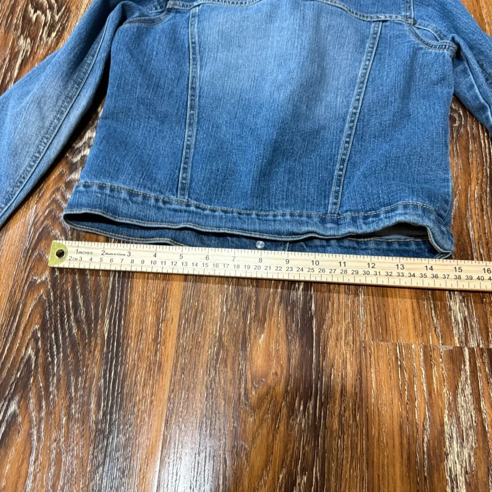 The Children's Place Girls Size L 10/12 Denim Jacket Medium Wash Blue Stretch